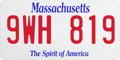 MA license plate 9WH819