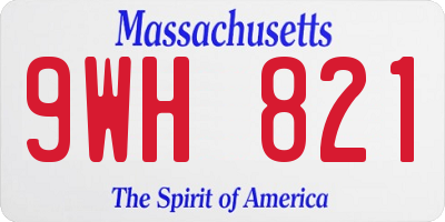 MA license plate 9WH821