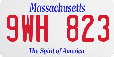MA license plate 9WH823