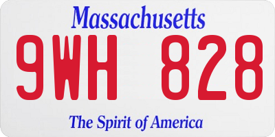 MA license plate 9WH828