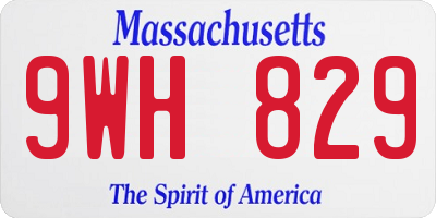 MA license plate 9WH829