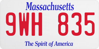 MA license plate 9WH835