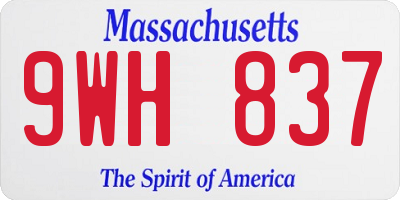 MA license plate 9WH837