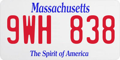MA license plate 9WH838