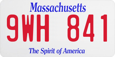 MA license plate 9WH841