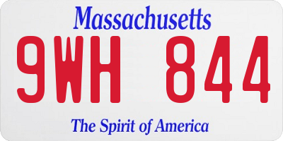MA license plate 9WH844
