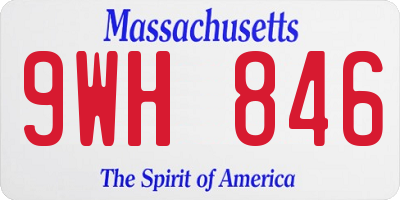MA license plate 9WH846