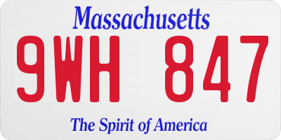 MA license plate 9WH847