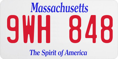 MA license plate 9WH848
