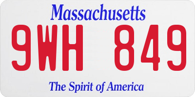 MA license plate 9WH849