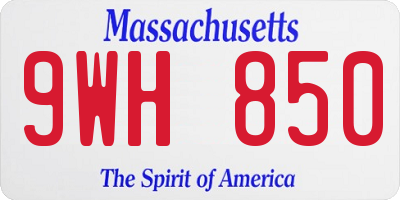 MA license plate 9WH850