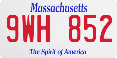 MA license plate 9WH852