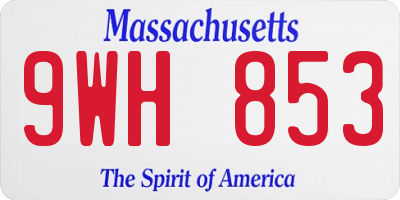 MA license plate 9WH853