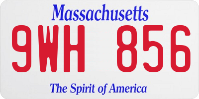 MA license plate 9WH856
