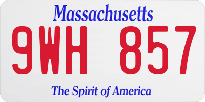 MA license plate 9WH857