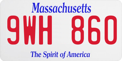 MA license plate 9WH860
