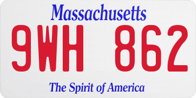 MA license plate 9WH862