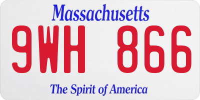 MA license plate 9WH866