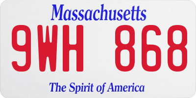 MA license plate 9WH868