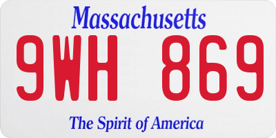 MA license plate 9WH869
