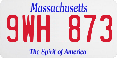 MA license plate 9WH873