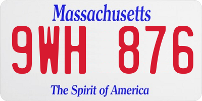 MA license plate 9WH876