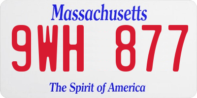 MA license plate 9WH877