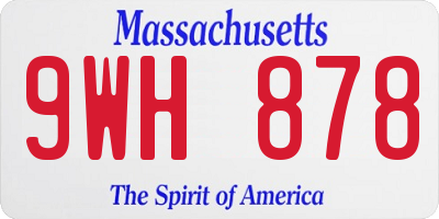 MA license plate 9WH878