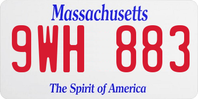 MA license plate 9WH883