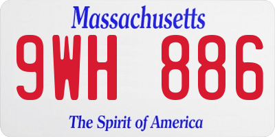 MA license plate 9WH886
