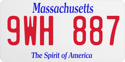 MA license plate 9WH887