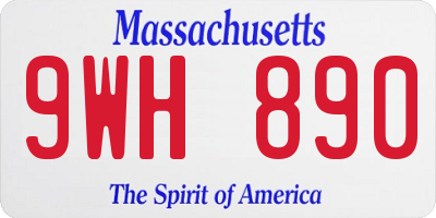 MA license plate 9WH890