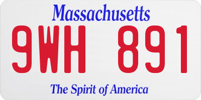 MA license plate 9WH891