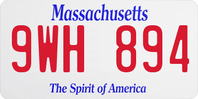 MA license plate 9WH894