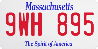 MA license plate 9WH895