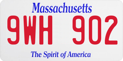 MA license plate 9WH902