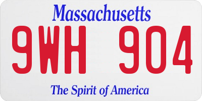 MA license plate 9WH904