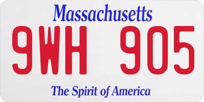 MA license plate 9WH905
