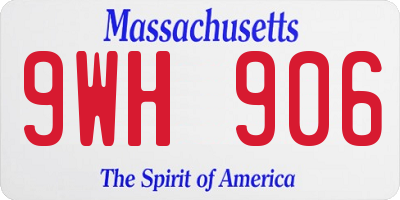 MA license plate 9WH906