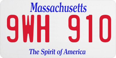 MA license plate 9WH910