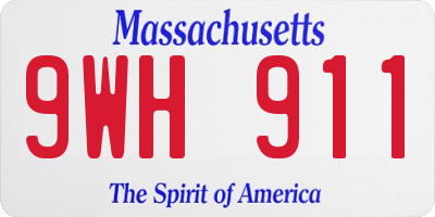 MA license plate 9WH911