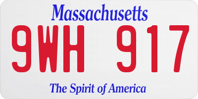 MA license plate 9WH917