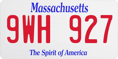 MA license plate 9WH927