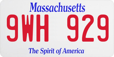 MA license plate 9WH929