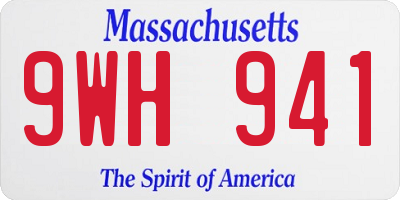 MA license plate 9WH941