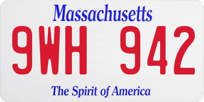 MA license plate 9WH942