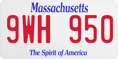 MA license plate 9WH950