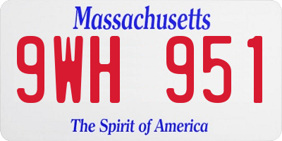 MA license plate 9WH951