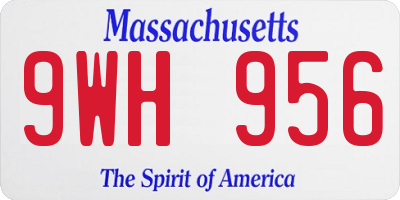 MA license plate 9WH956