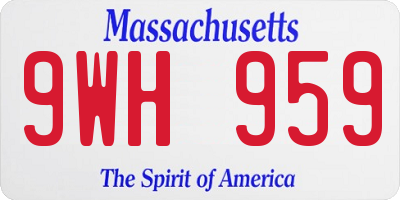 MA license plate 9WH959